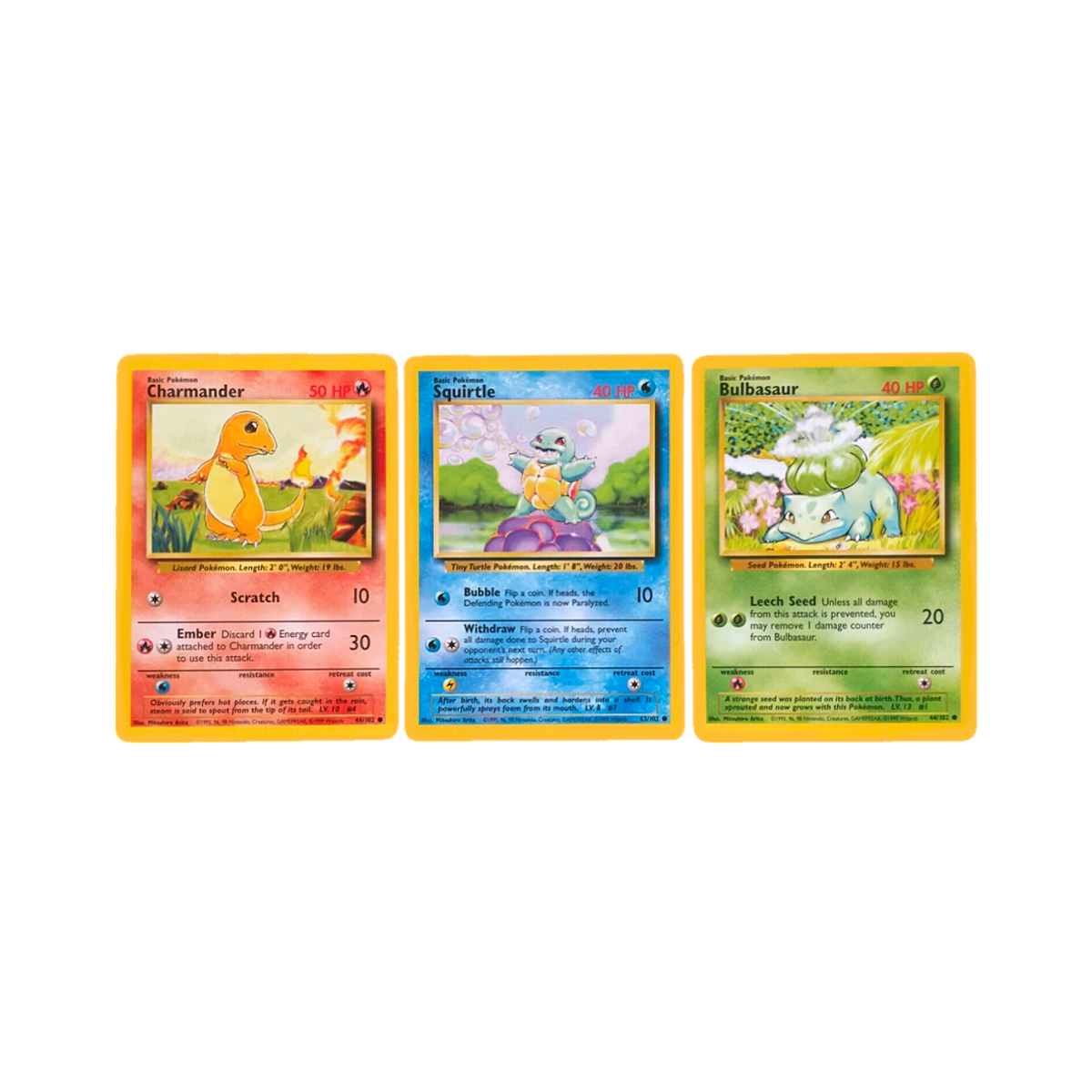 Base Set Starter Pokémon Collection - First Edition Set of 3